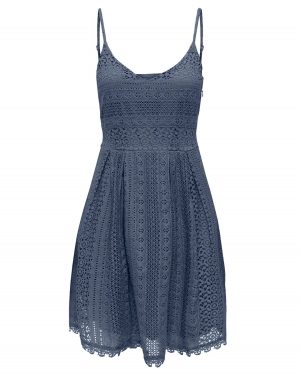 Robe courte ONLY Helena en dentelle - Bleu Indigo