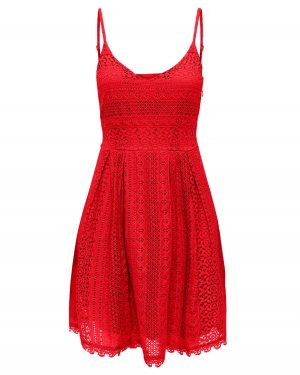 Robe courte ONLY Helena en dentelle - Rouge