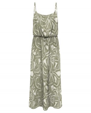 Robe longue ONLY Nova à bretelles - Imprimé Hawaii Gris