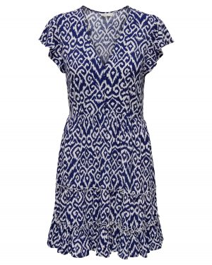 Robe courte ONLY Claudette - Imprimé Bleu Ombre