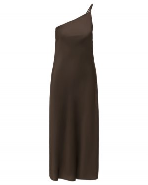 Robe longue ONLY Skye asymétrique - Marron Chocolat
