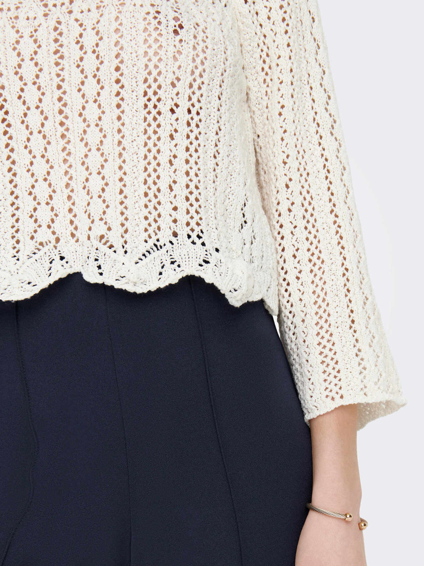 Nola 3/4 pullover knt - Blanc - Only – Image 3