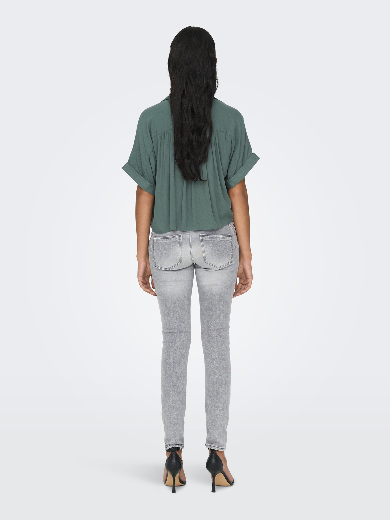 Paula life s/s tie shirt wvn - Vert balsam - Only – Image 4