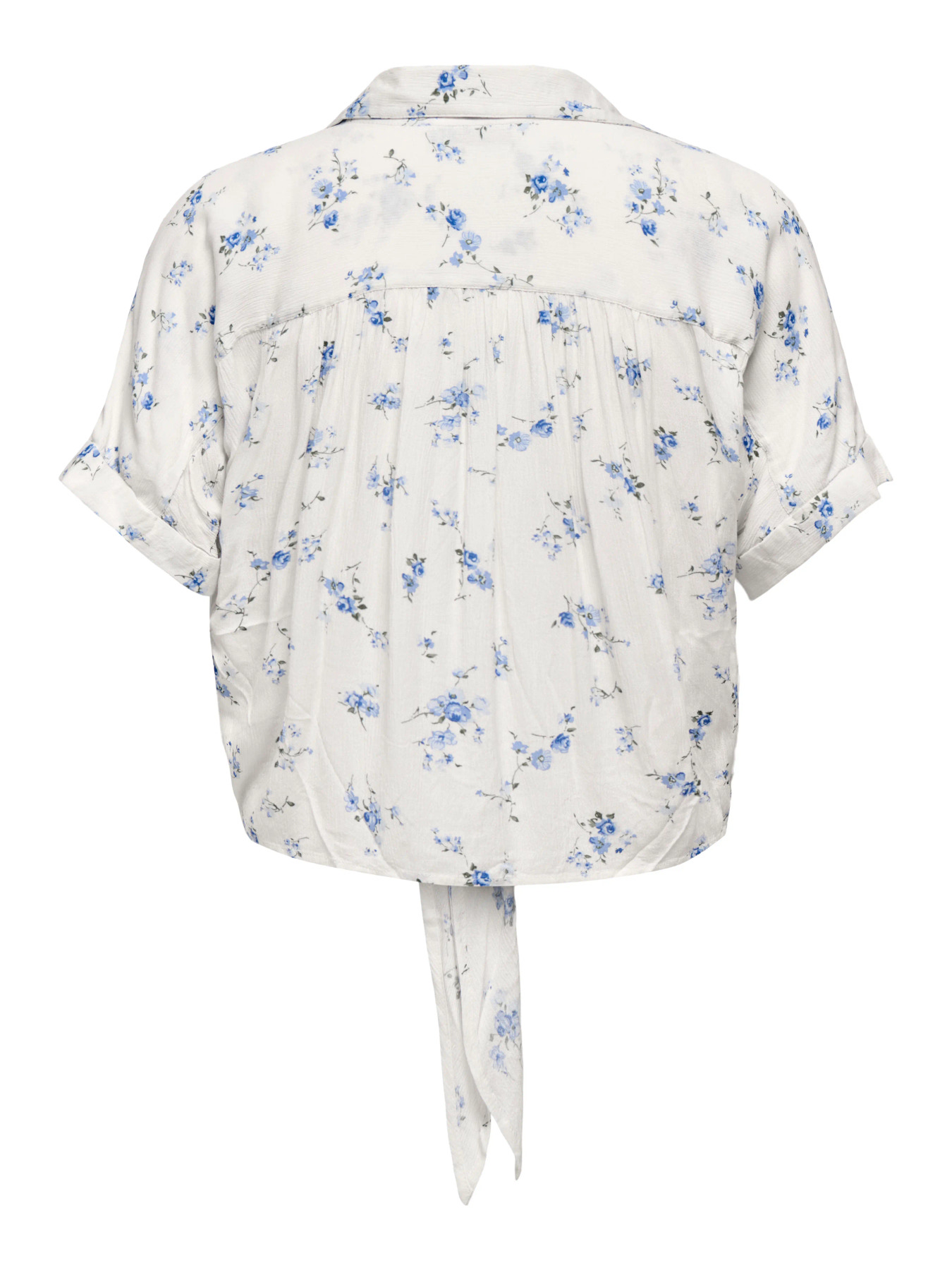 Paula life s/s tie shirt wvn - Blanc fleurs - Only – Image 7