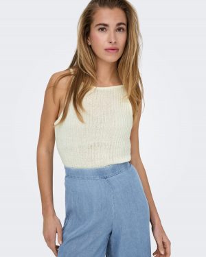 Miami sl strap top cc knt - Blanc cassé - Only
