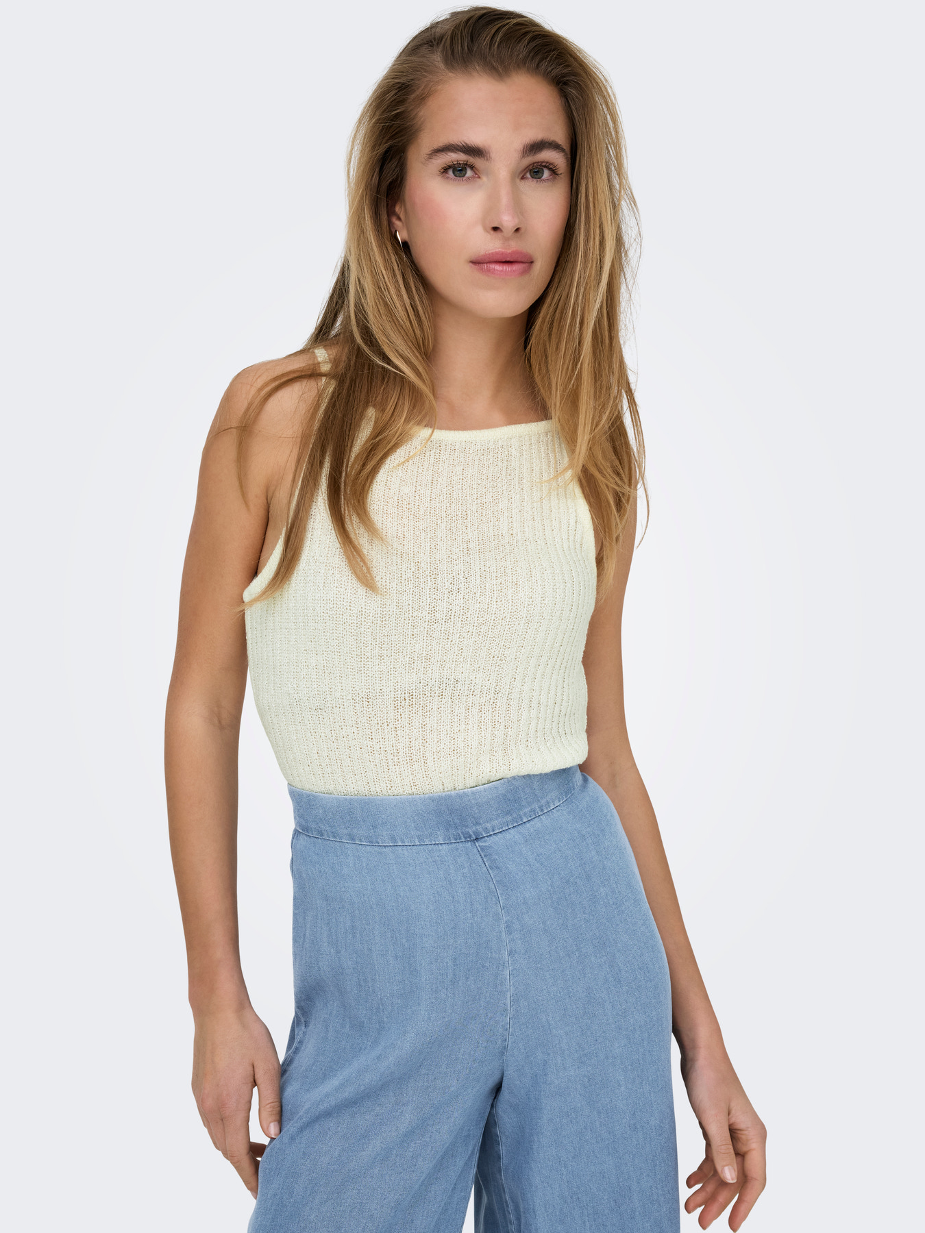Miami sl strap top cc knt - Blanc cassé - Only