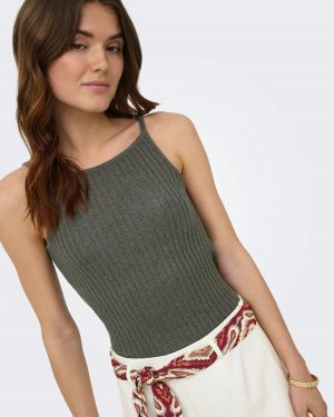 Miami sl strap top cc knt - Kaki - Only