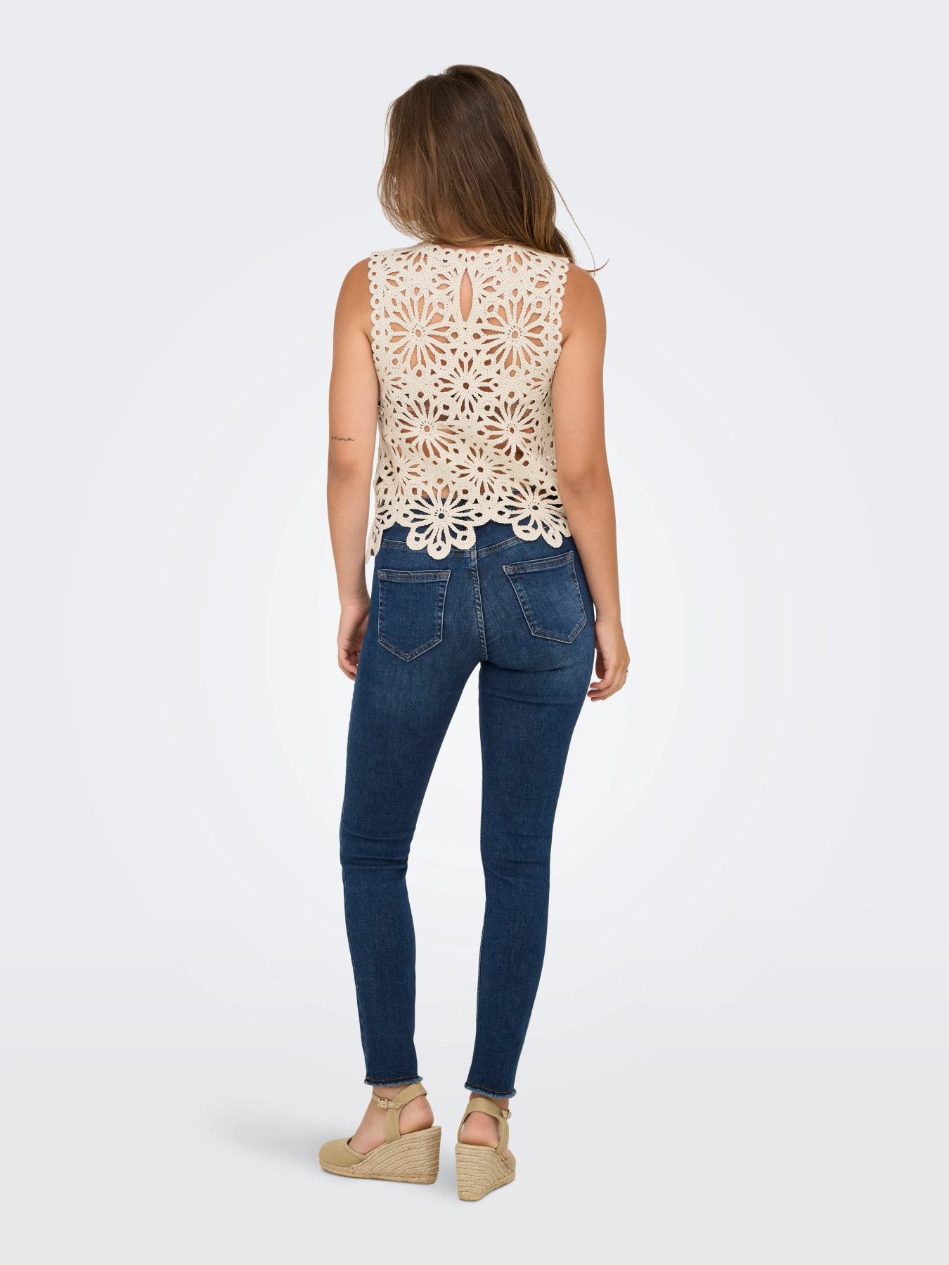 Leilani s/l emb Top, crème ONLY – Image 4