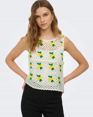 Emma crochet Top - Citron - Only