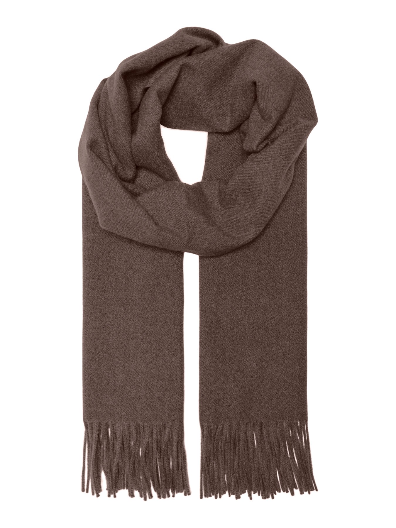 Écharpe douce à franges Astrid ONLY – Marron chiné