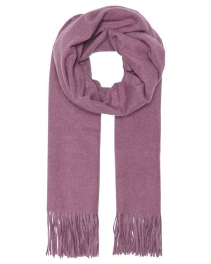 Écharpe douce à franges Astrid ONLY – Prune chiné