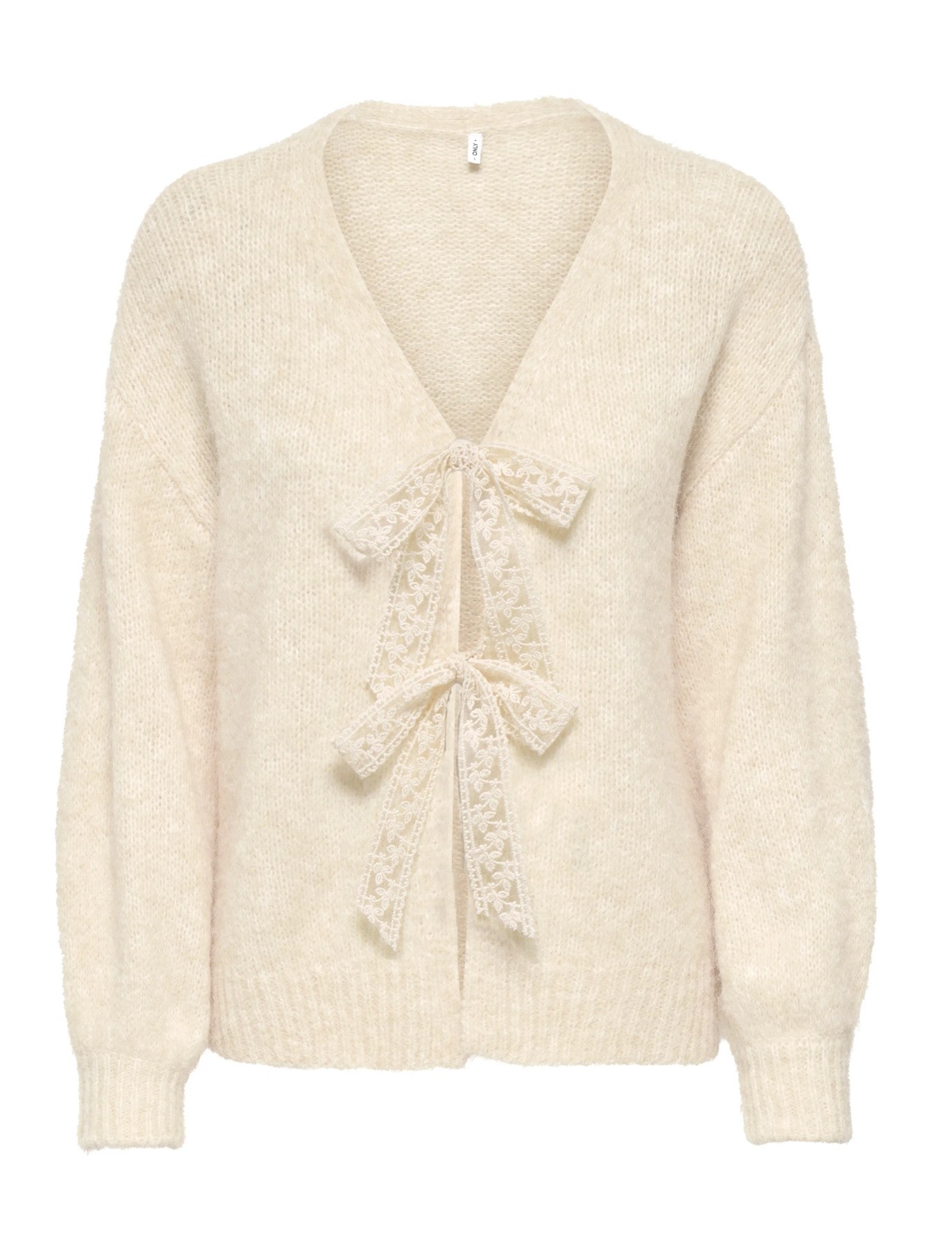 Gilet en maille à nœuds Nellie ONLY – Écru chiné