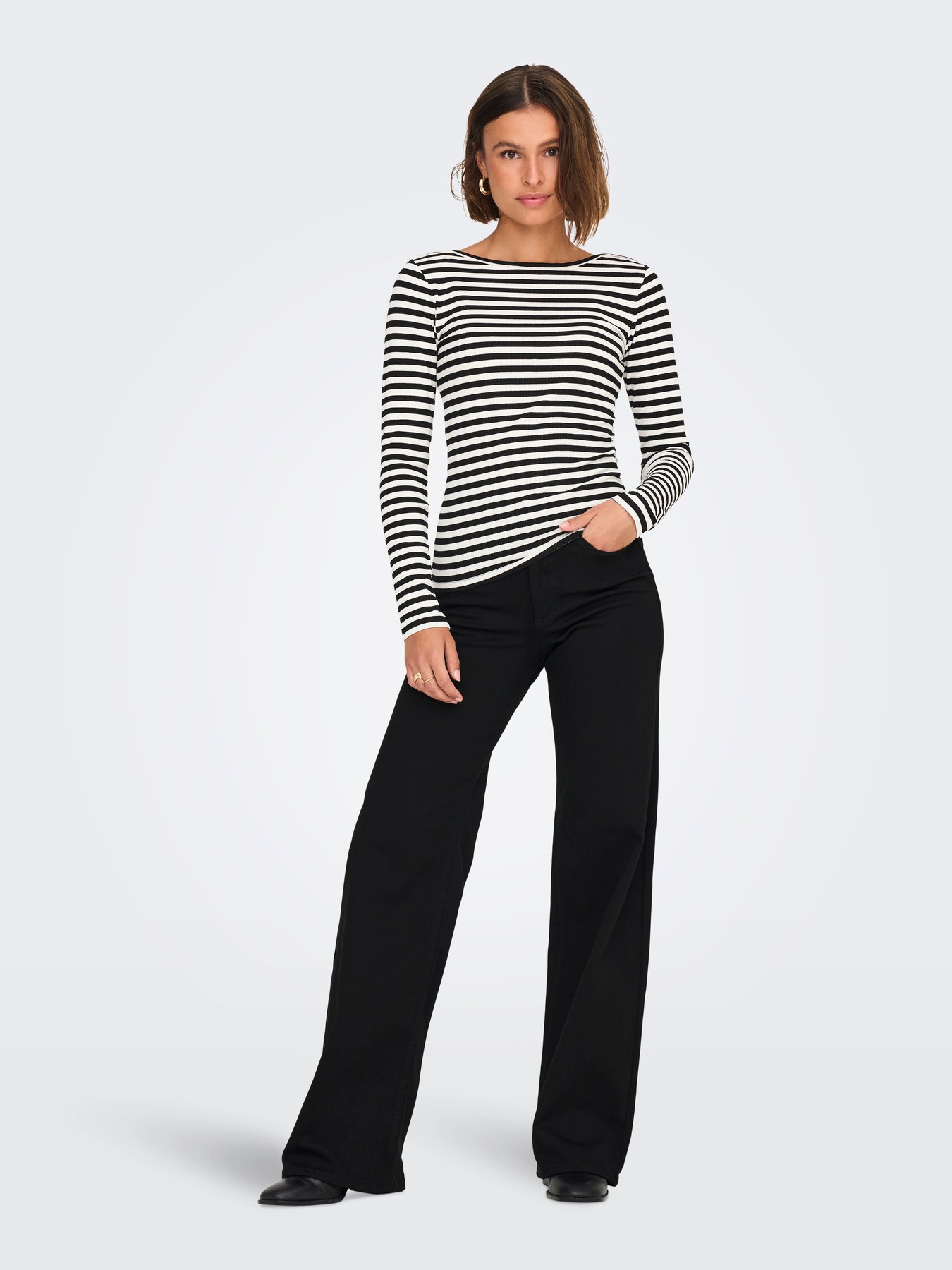 Jean large taille haute Madison ONLY – Noir – Image 3