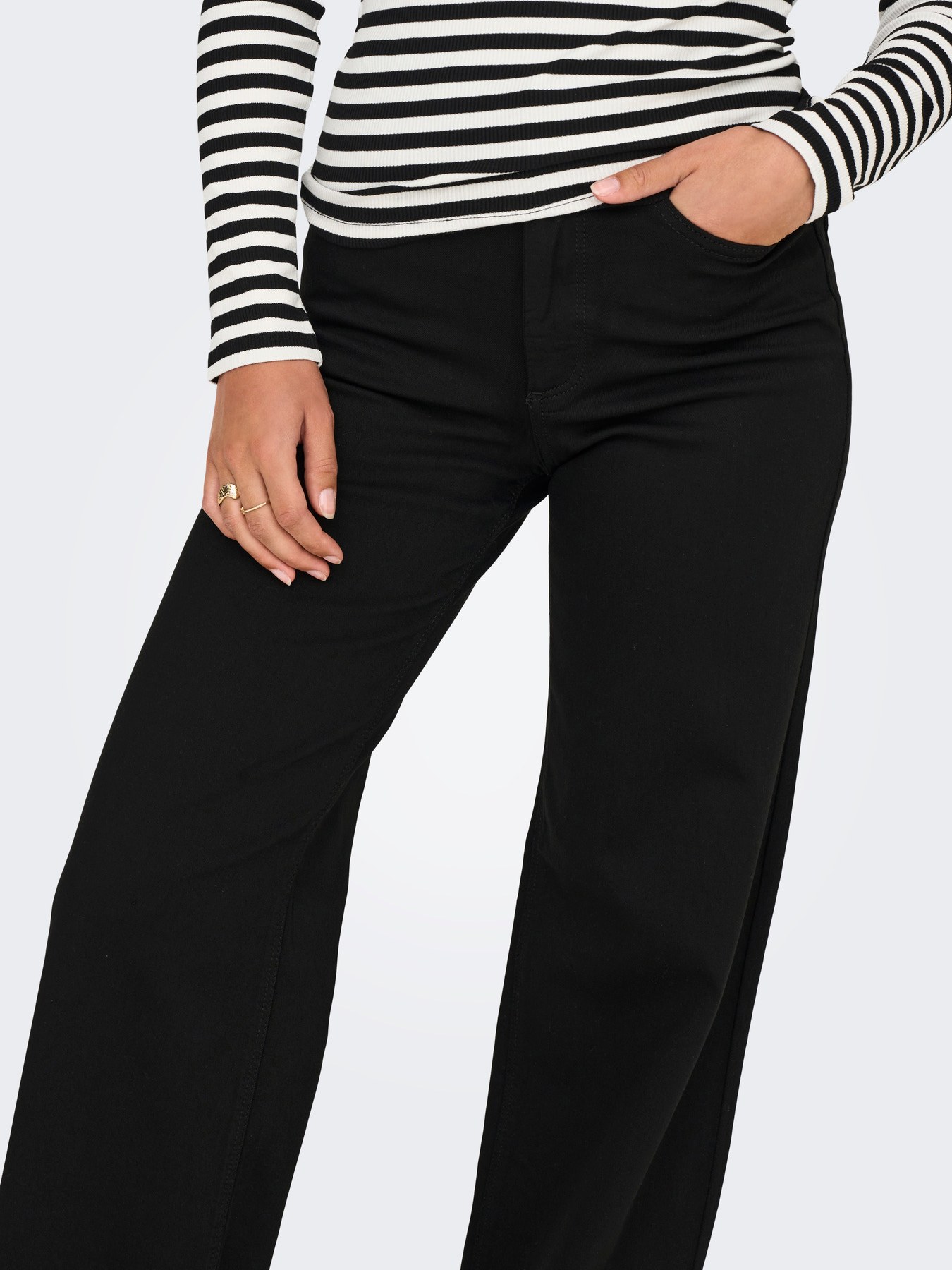 Jean large taille haute Madison ONLY – Noir – Image 5