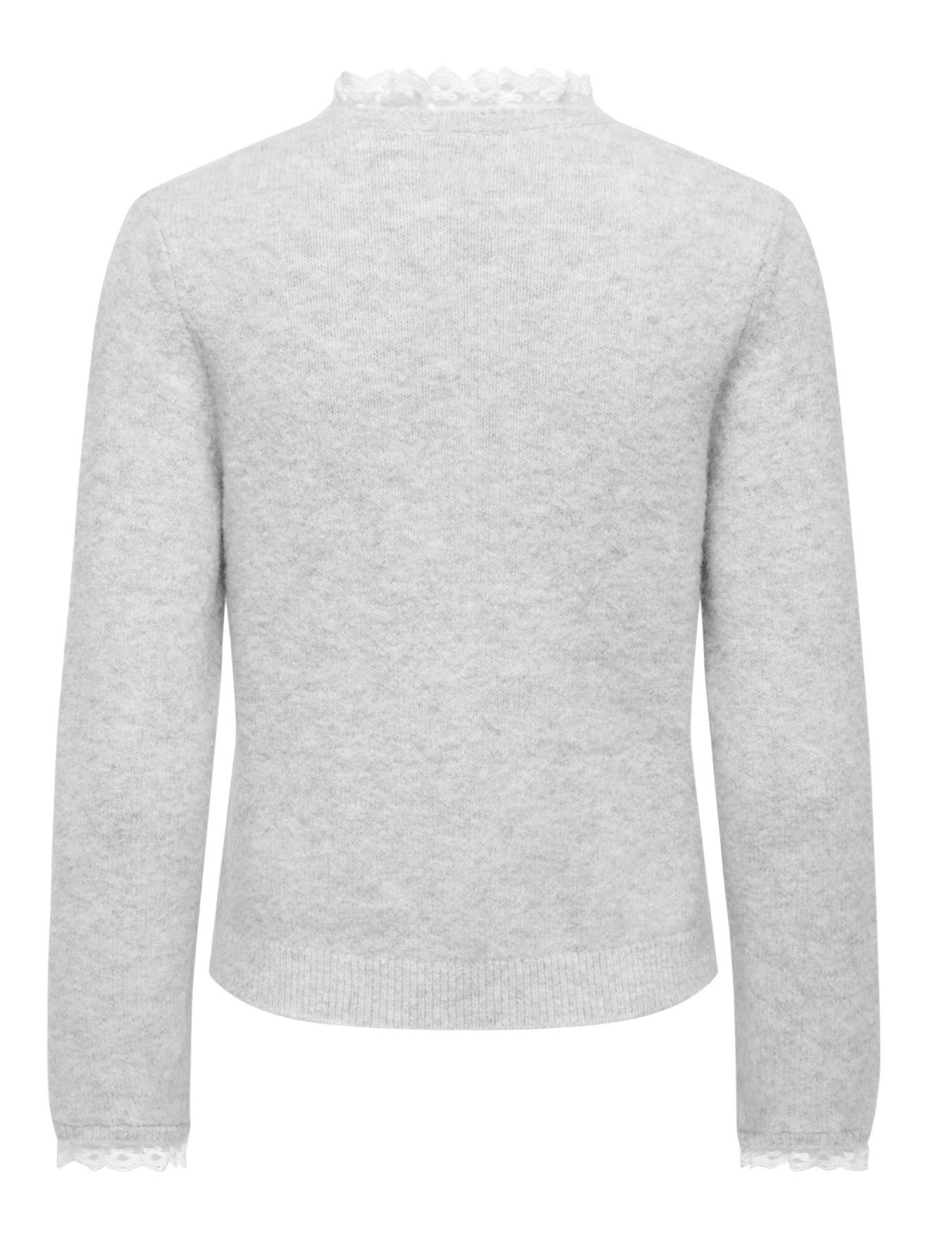 Pull en maille col dentelle Cher ONLY – Gris clair chiné – Image 2