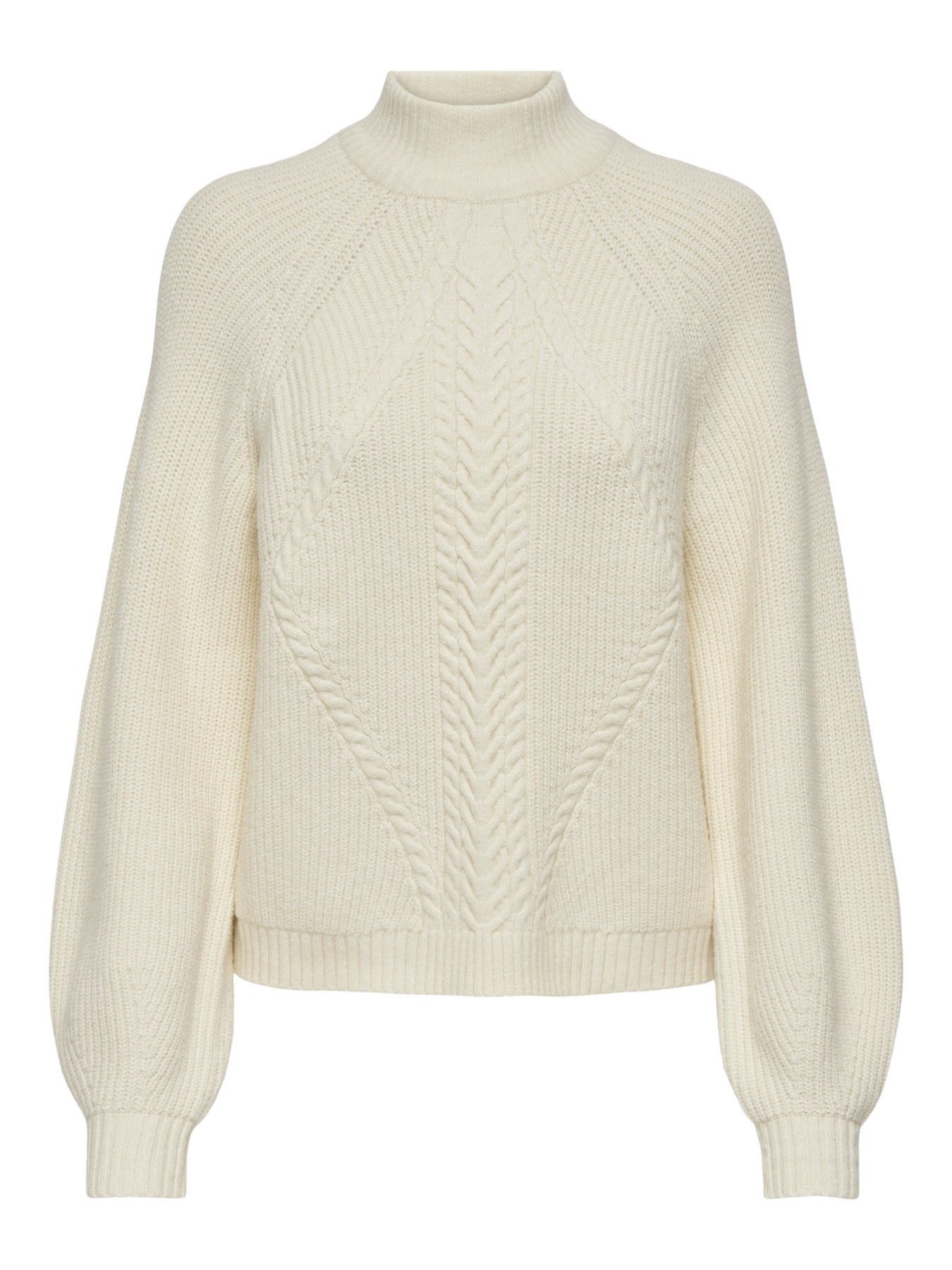 Pull torsadé col montant Katia ONLY – Écru chiné