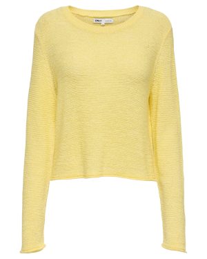 Pull court en maille Sunny ONLY – Jaune pâle