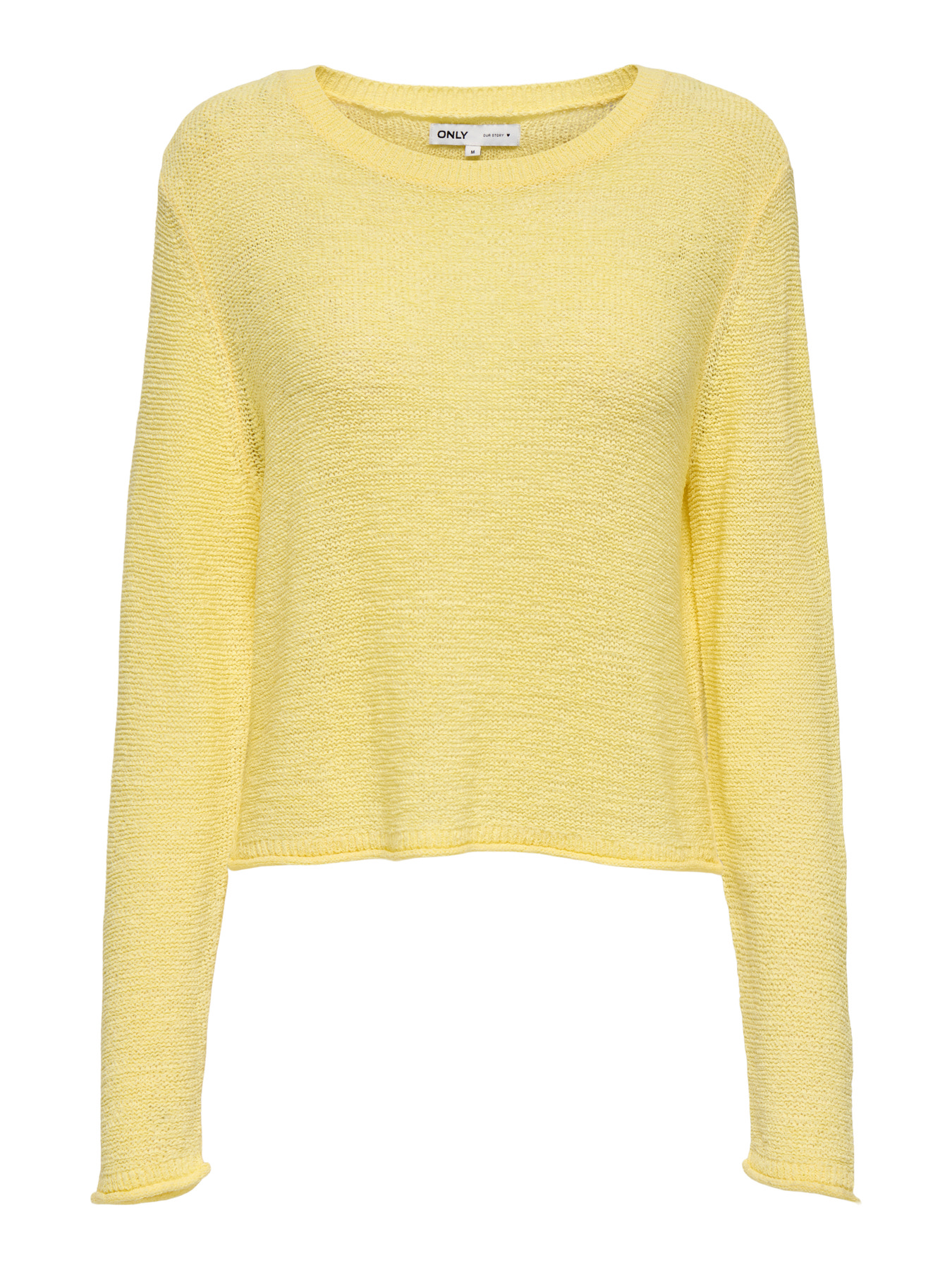 Pull court en maille Sunny ONLY – Jaune pâle