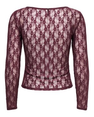 Top en dentelle Nikita ONLY – Bordeaux chocolat