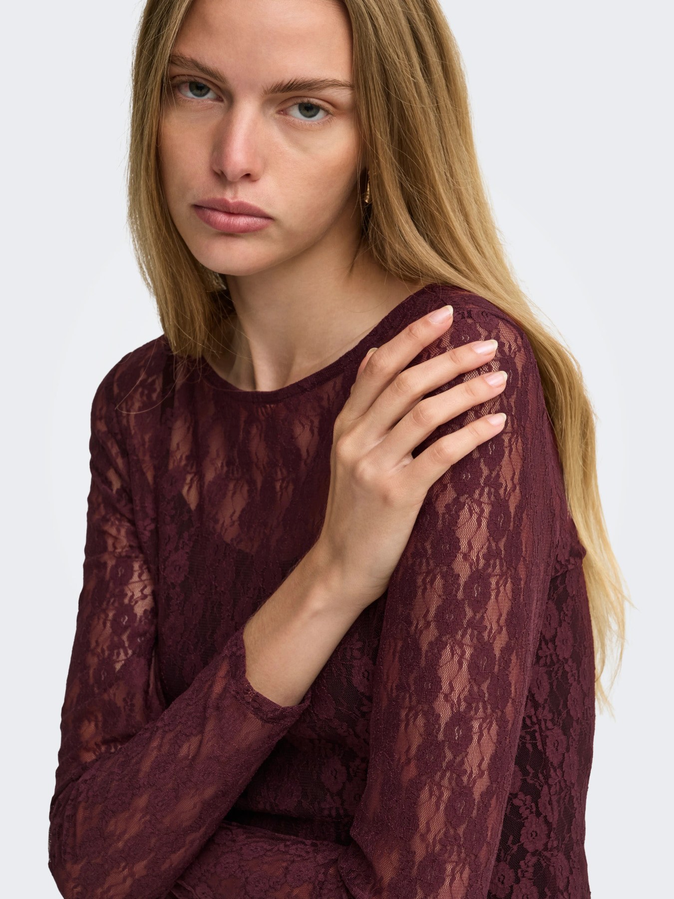 Top en dentelle Nikita ONLY – Bordeaux chocolat – Image 5
