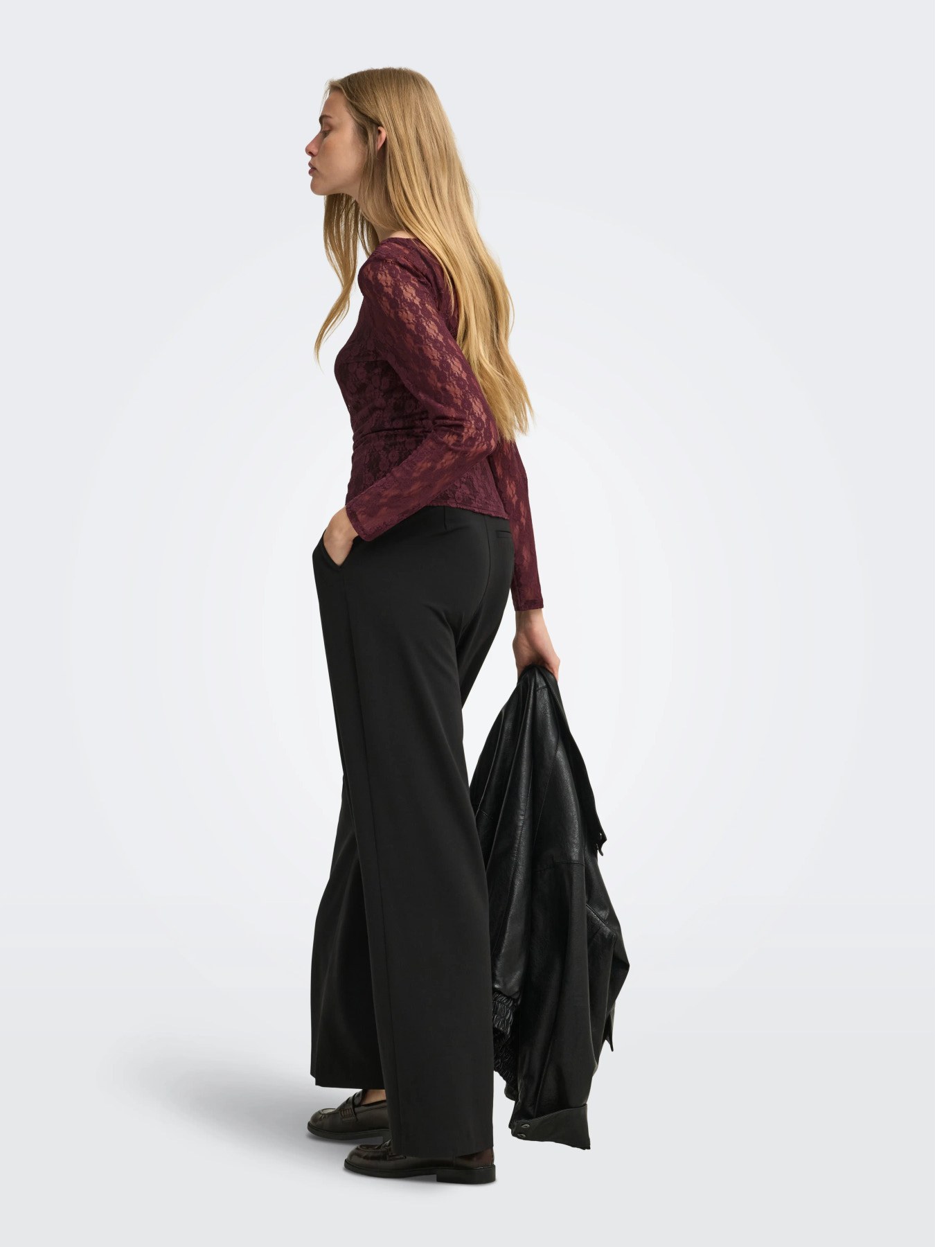 Top en dentelle Nikita ONLY – Bordeaux chocolat – Image 7