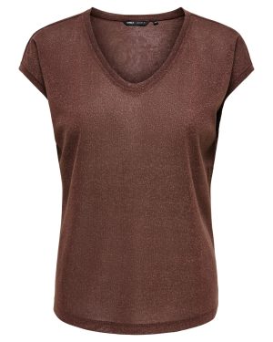 Top pailleté lurex Silvery ONLY – Acajou lurex