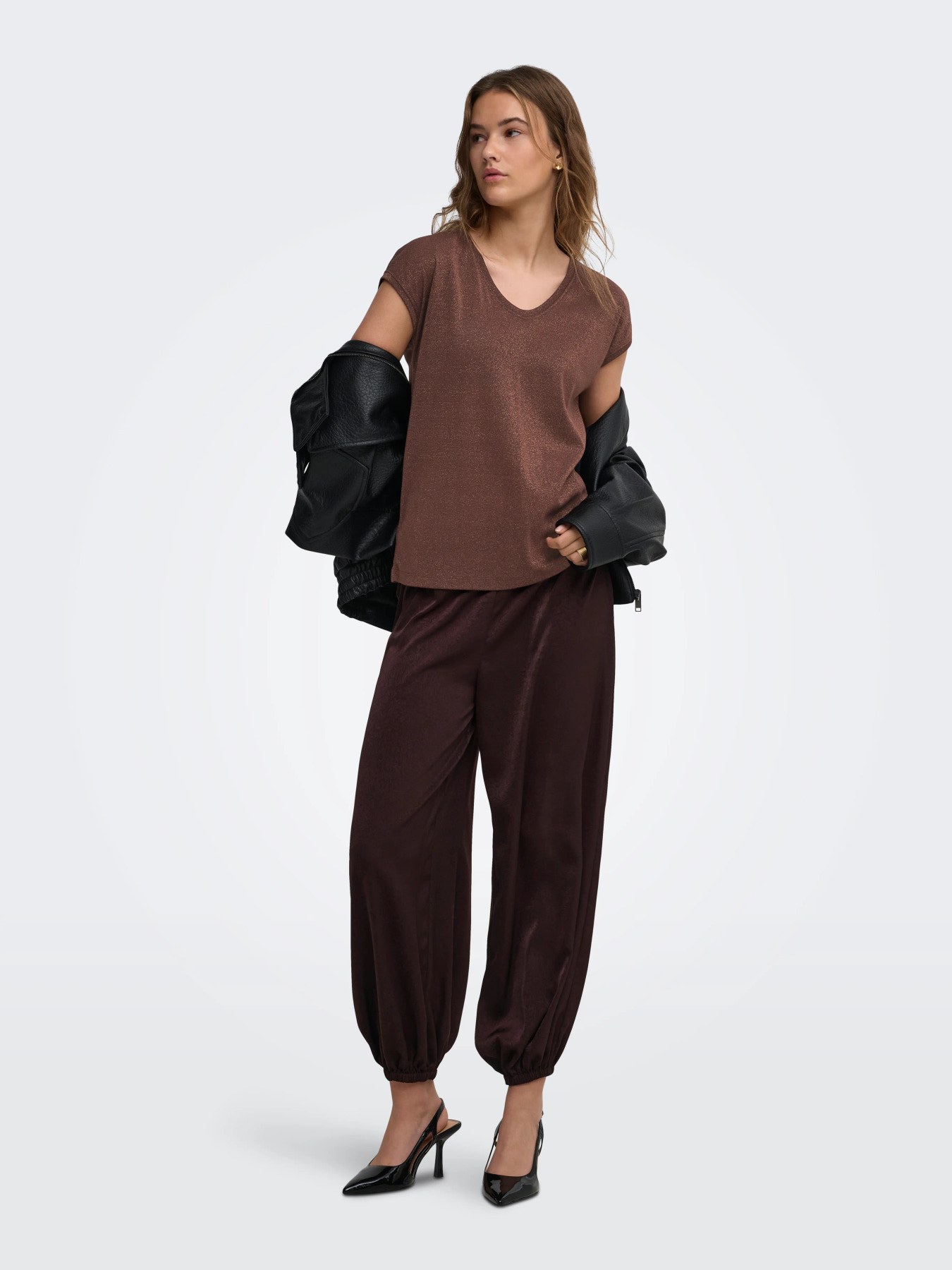 Top pailleté lurex Silvery ONLY – Acajou lurex – Image 7