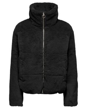 Veste courte en fausse fourrure Wanja ONLY – Noir
