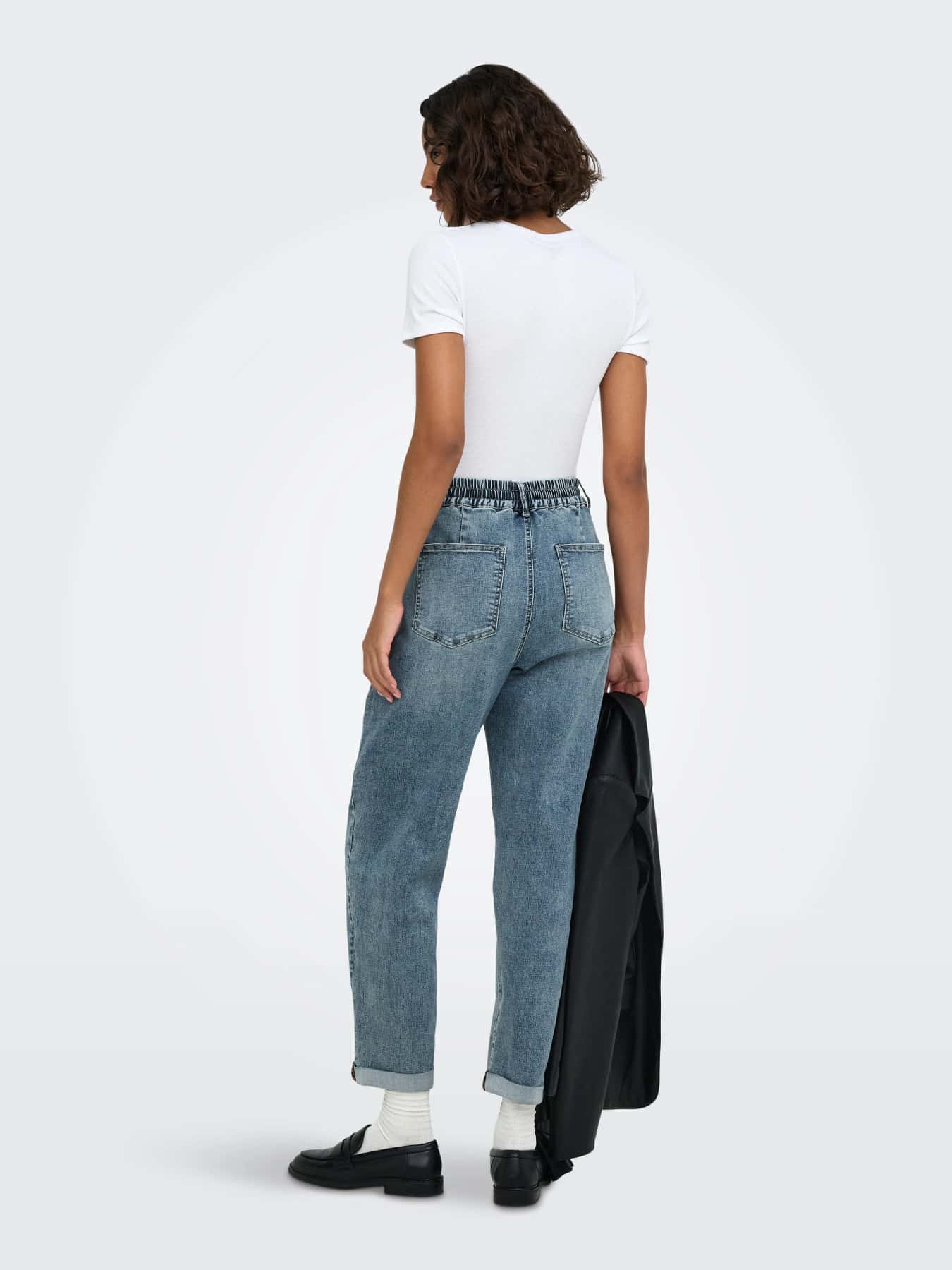 Jean droit longueur cheville taille haute Anni – Bleu moyen – Only – Image 5