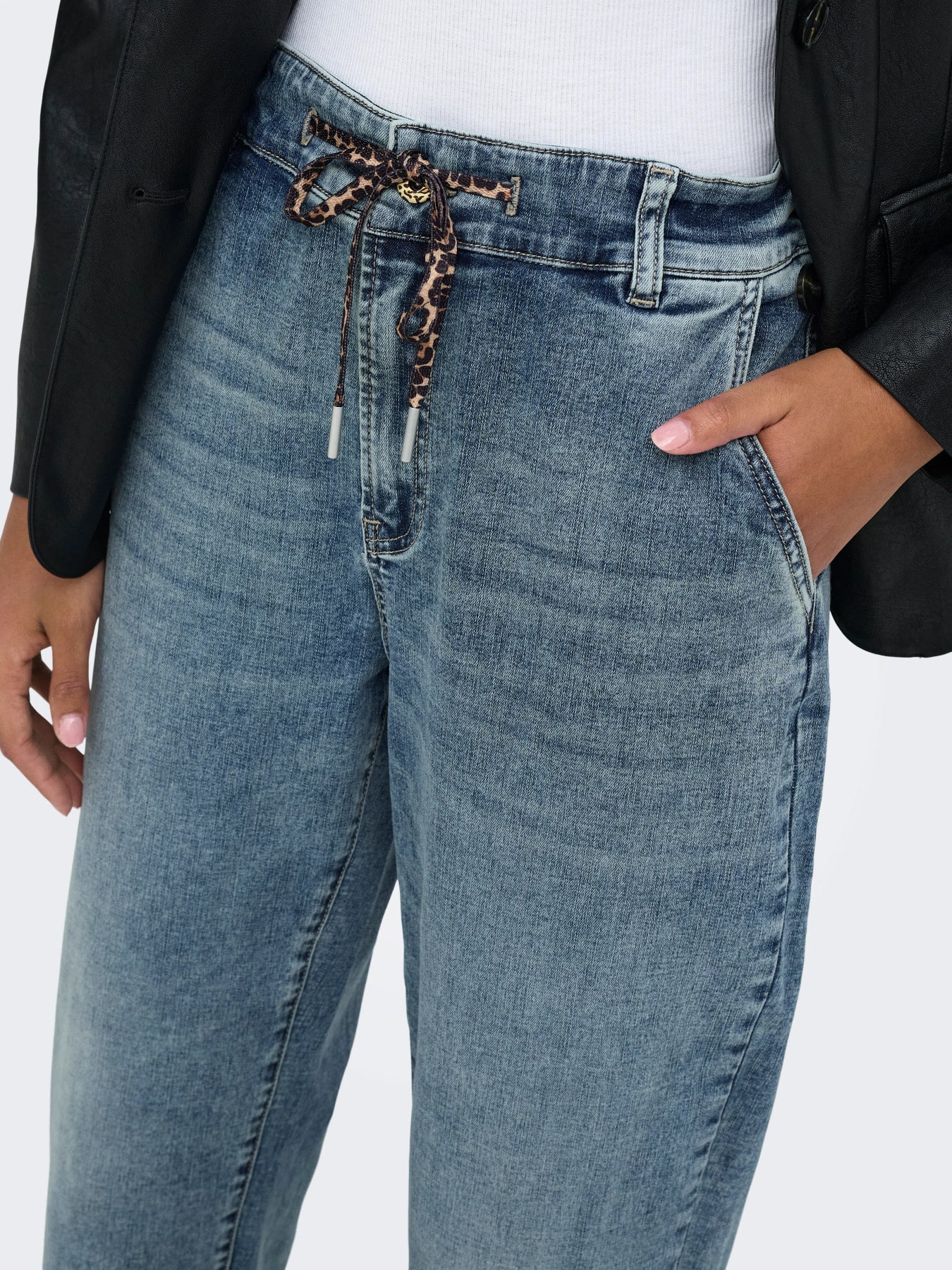 Jean droit longueur cheville taille haute Anni – Bleu moyen – Only – Image 6