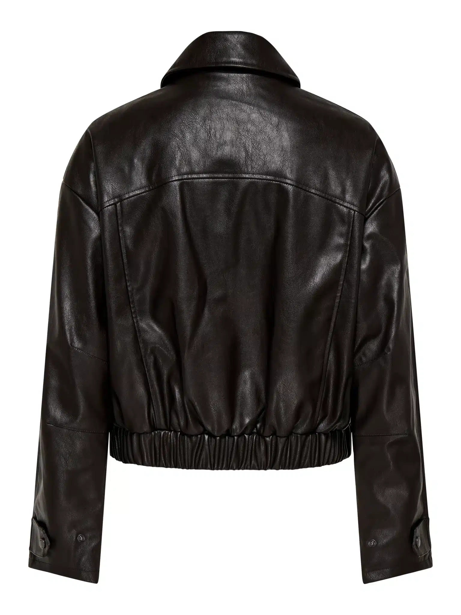 Veste courte en simili cuir Melle – Marron – Only – Image 4