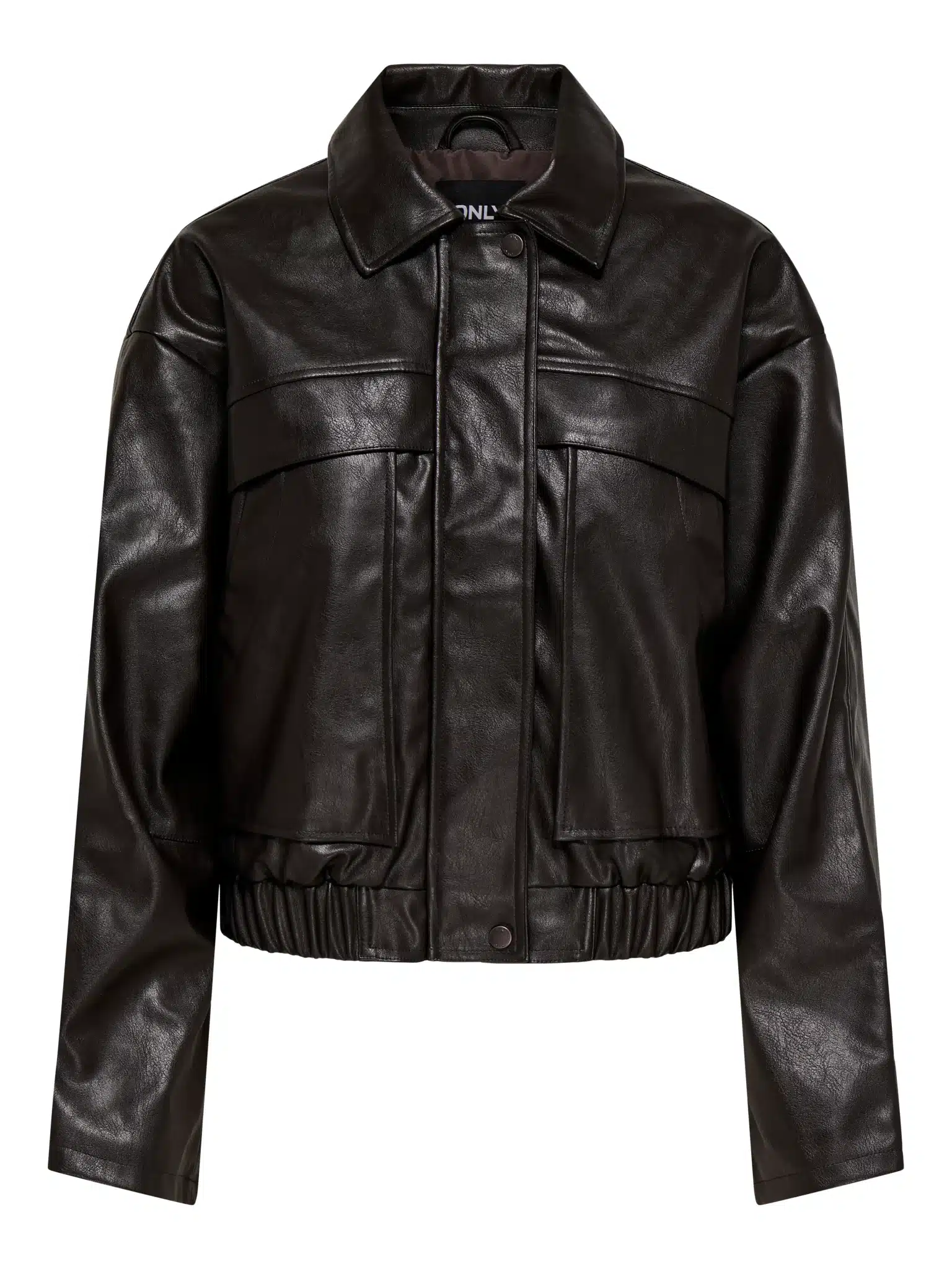 Veste courte en simili cuir Melle – Marron – Only – Image 2