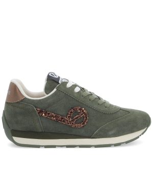 City run jogger en suédé glitter olive - Olive bronze - No Name