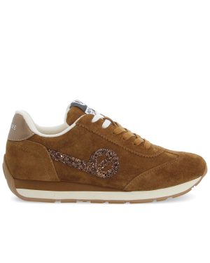 City run jogger en suédé glitter camel - Camel bronze - No Name