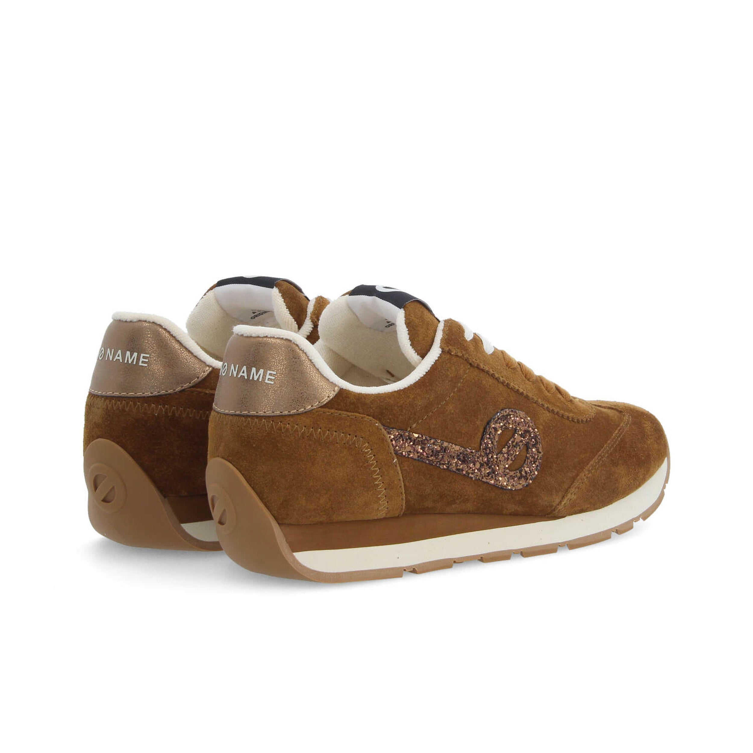 City run jogger en suédé glitter camel - Camel bronze - No Name – Image 3