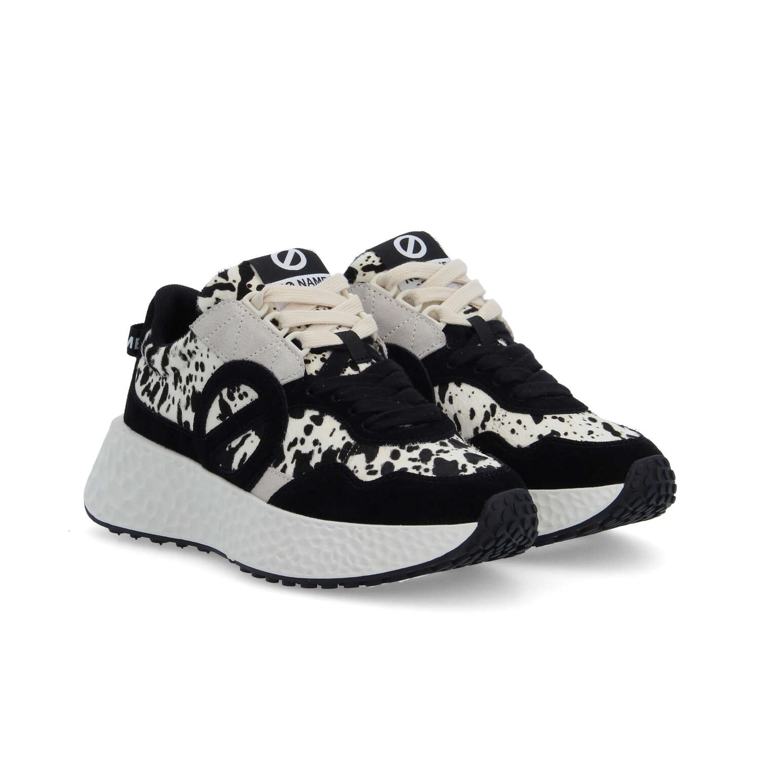 Carter jogger en cuir suédé noir - Noir blanc - No Name – Image 3