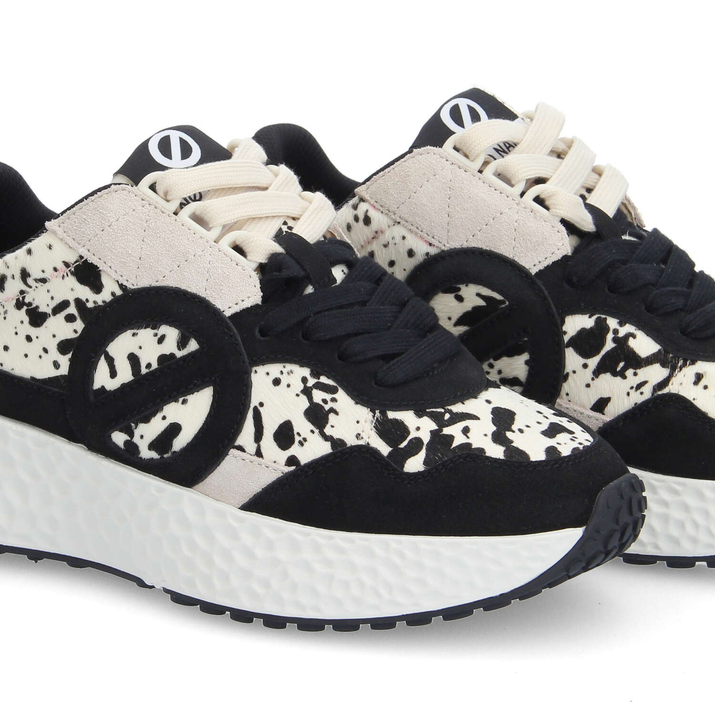 Carter jogger en cuir suédé noir - Noir blanc - No Name – Image 2