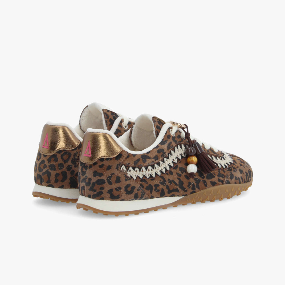 Clea sneaker en cuir suédé léopard - Marron léopard - Armistice – Image 3