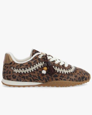 Clea sneaker en cuir suédé léopard - Marron léopard - Armistice