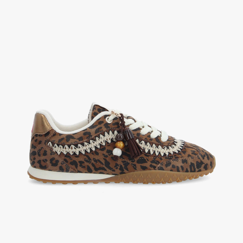 Clea sneaker en cuir suédé léopard - Marron léopard - Armistice