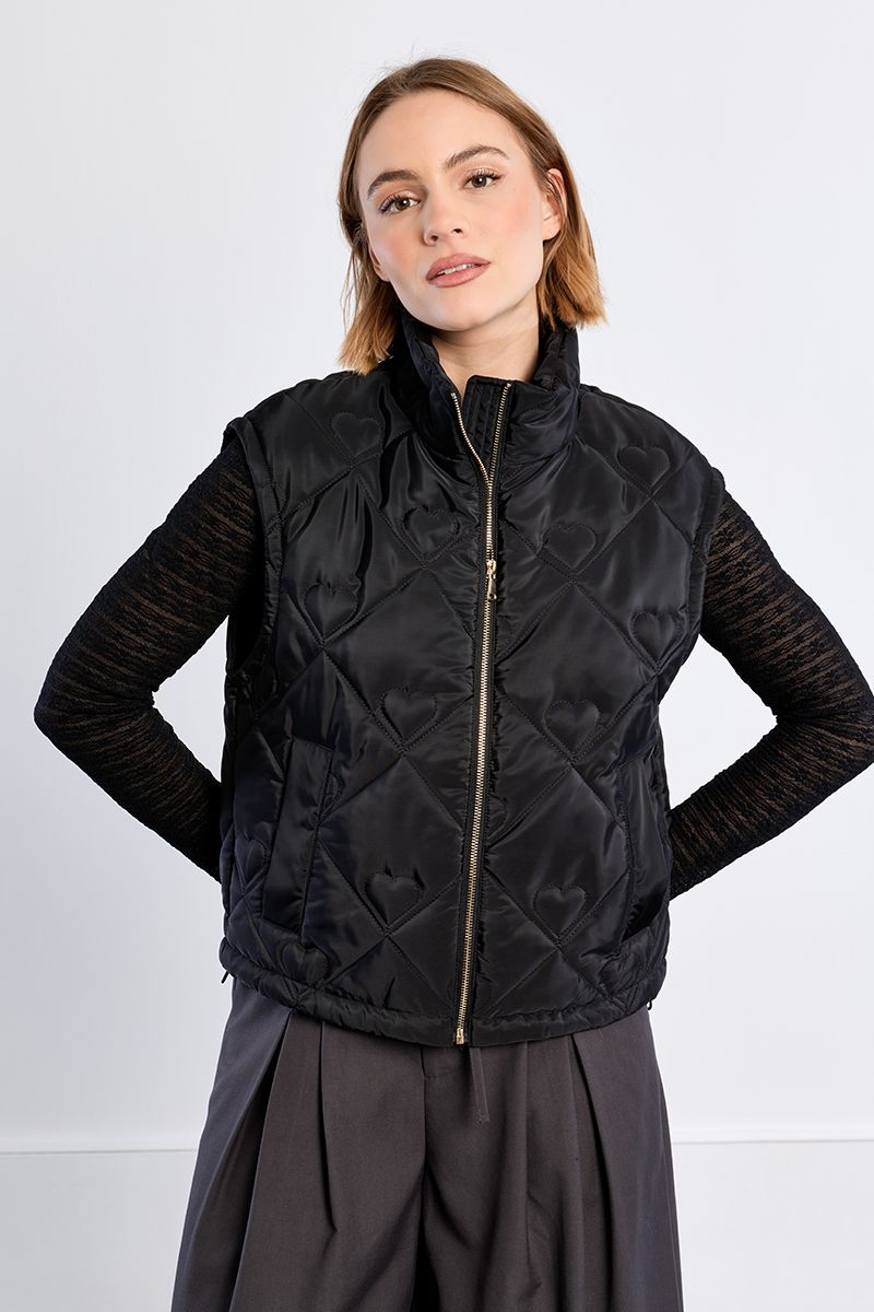 Doudoune sans manches crop – Noir – Lili Sidonio