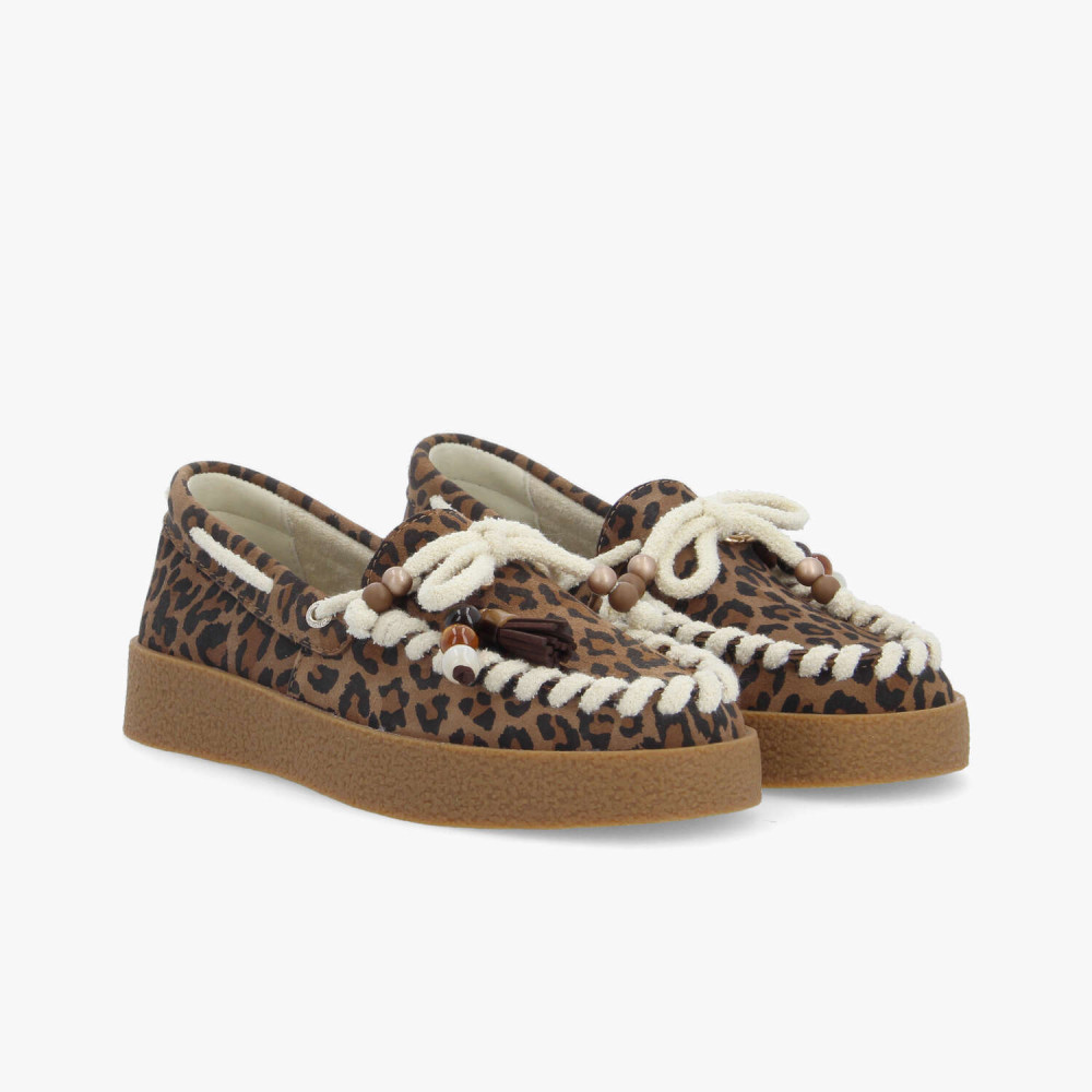 Lou mocassin en cuir suédé léopard - Marron léopard - Armistice – Image 2