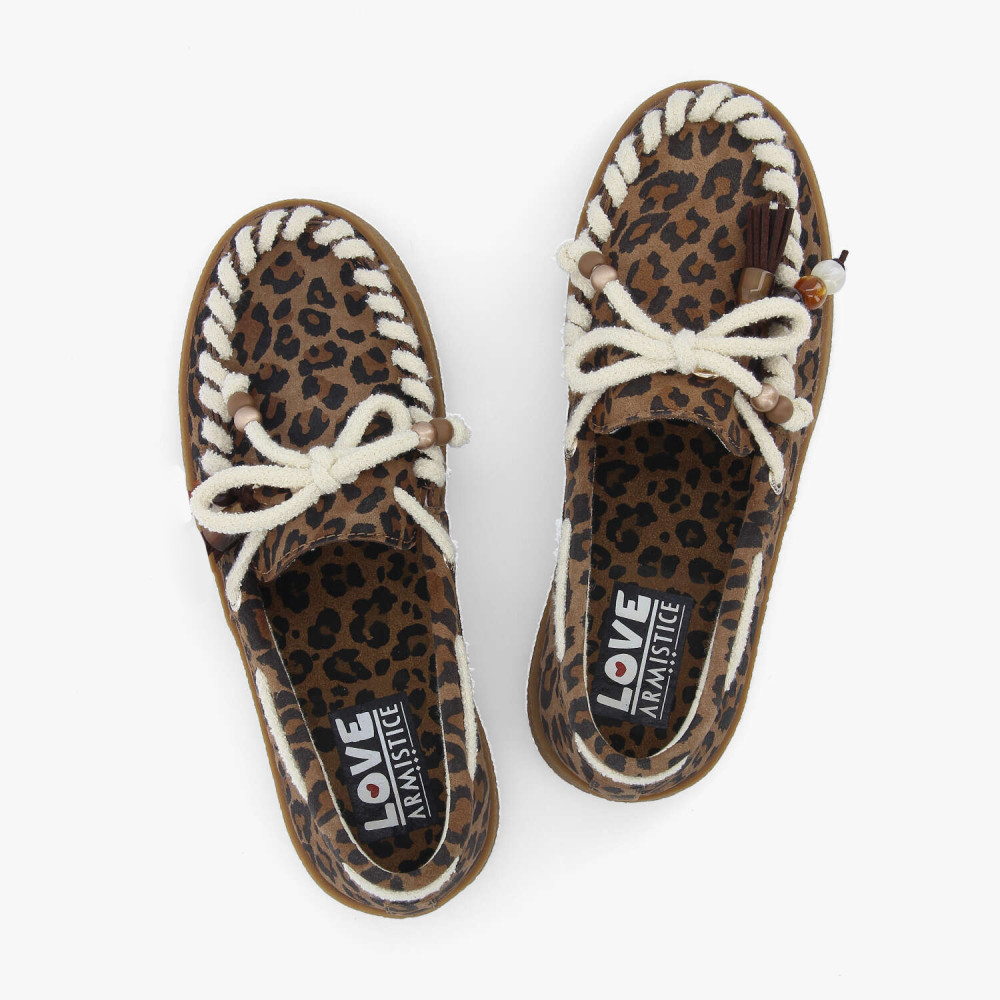 Lou mocassin en cuir suédé léopard - Marron léopard - Armistice – Image 4