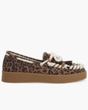 Lou mocassin en cuir suédé léopard - Marron léopard - Armistice