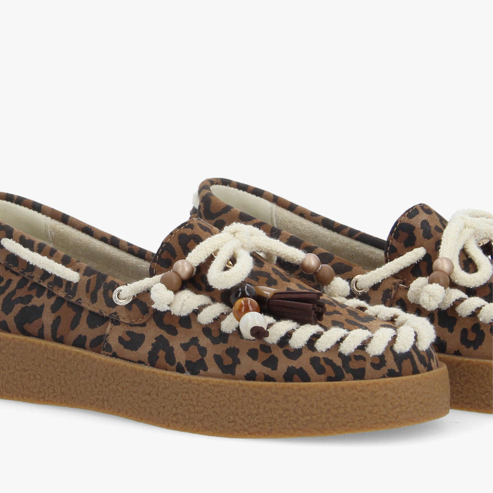 Lou mocassin en cuir suédé léopard - Marron léopard - Armistice – Image 5