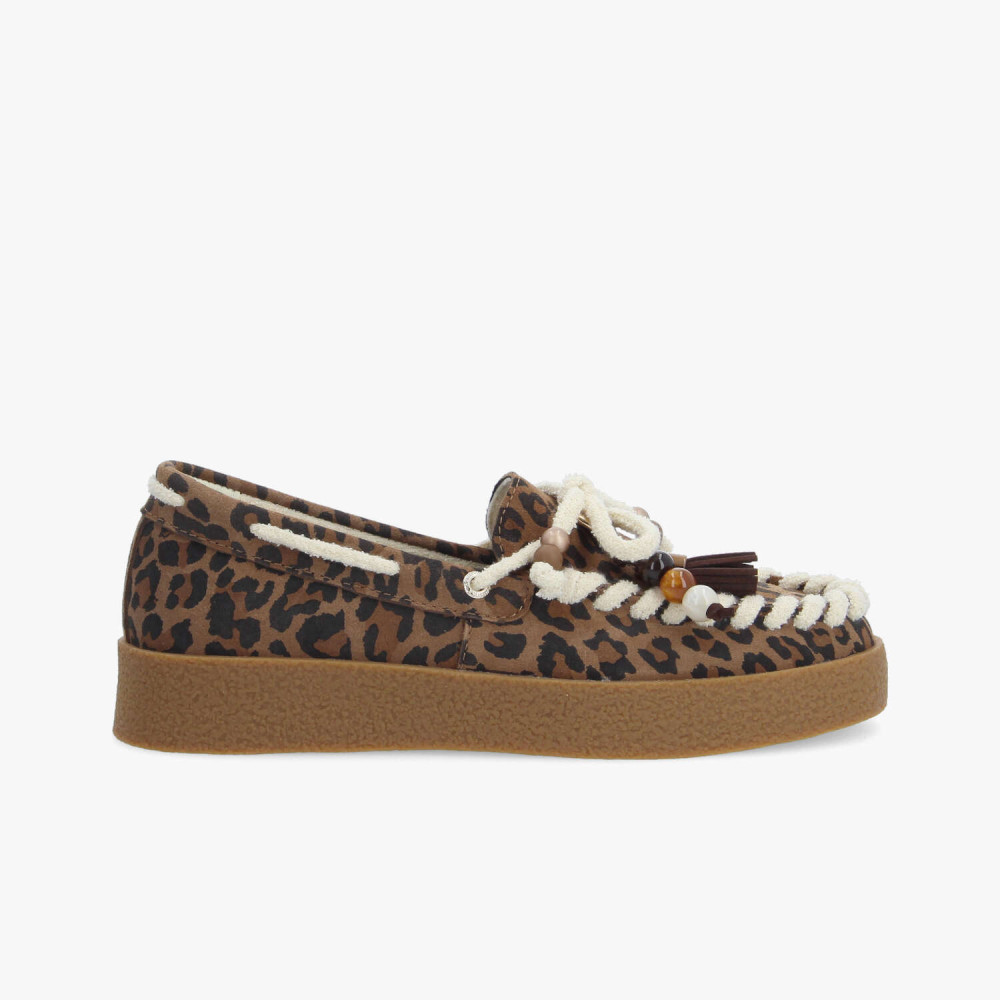 Lou mocassin en cuir suédé léopard - Marron léopard - Armistice