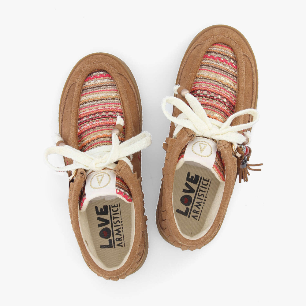 Lou mocassin plateforme suédé fuchsia - Fuchsia camel - Armistice – Image 4