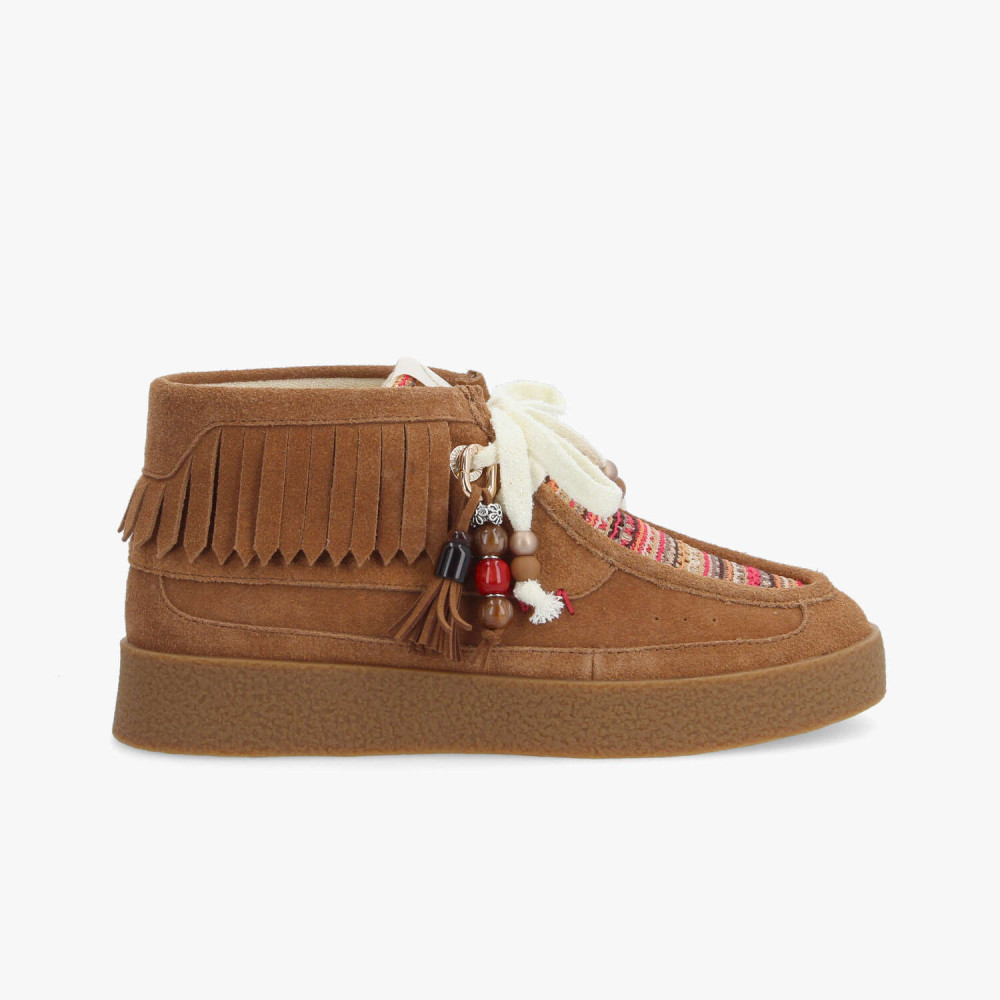 Lou mocassin plateforme suédé fuchsia - Fuchsia camel - Armistice