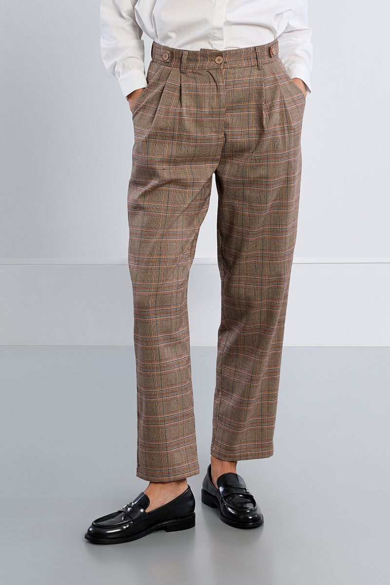 Pantalon carotte à carreaux – Multicolore – Lili Sidonio – Image 2