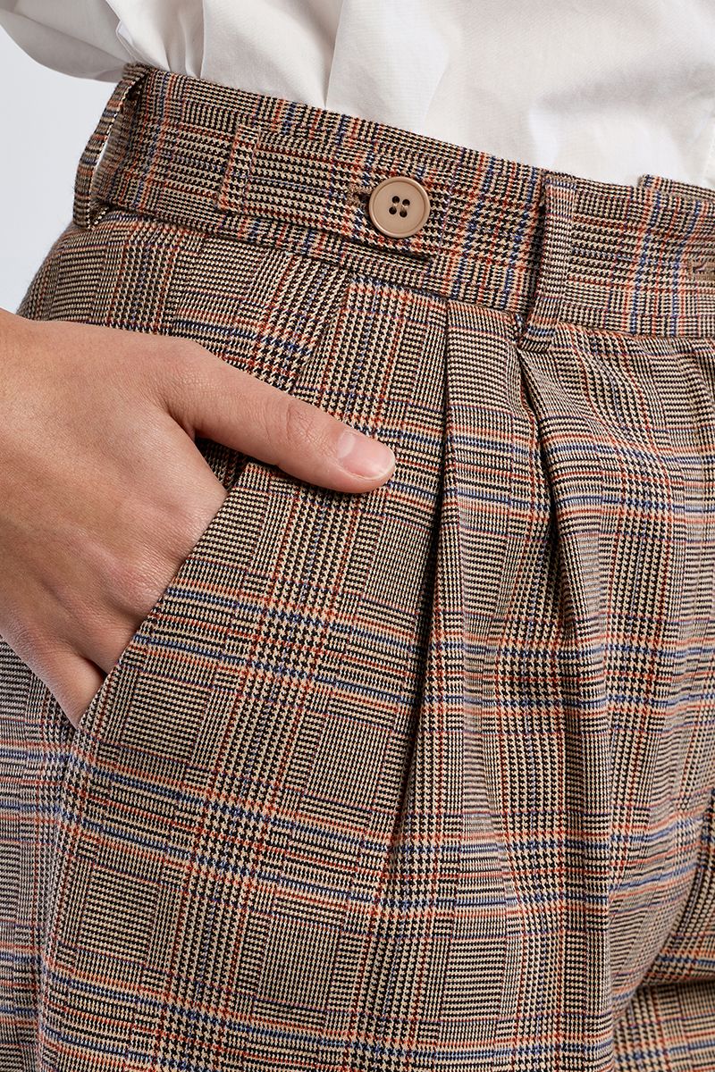 Pantalon carotte à carreaux – Multicolore – Lili Sidonio – Image 3